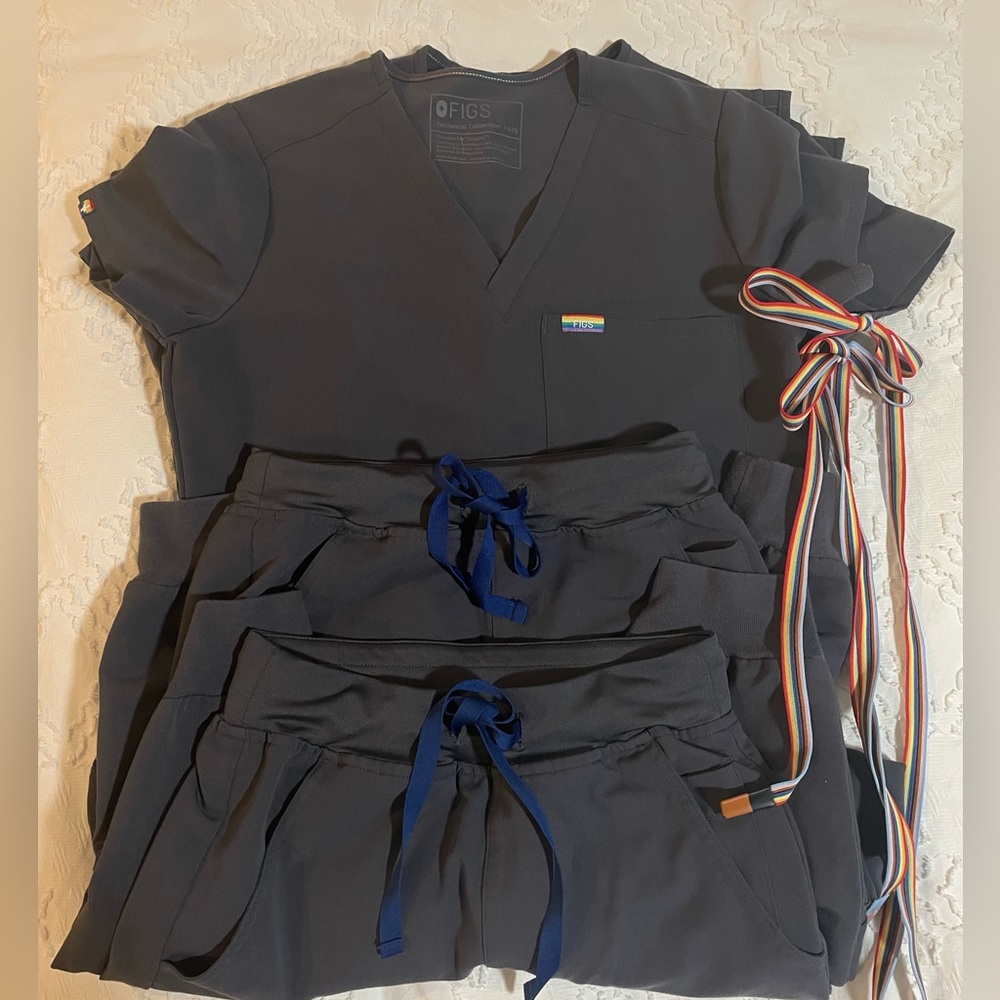 FIGS SCRUBS CHARCOAL XXS SET